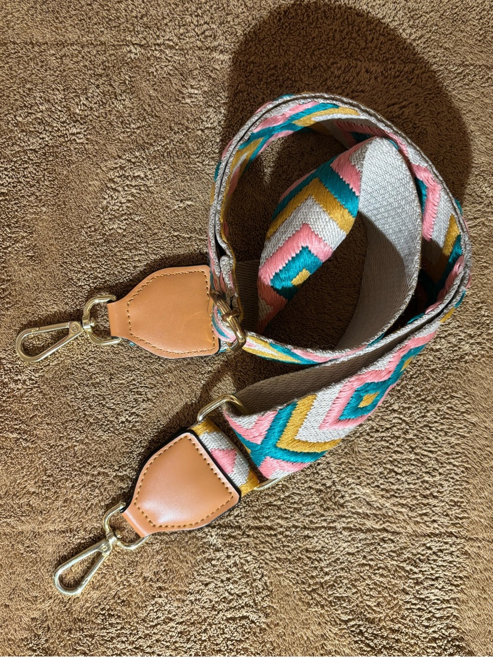 Colorful Woven Chevron Bag Strap